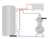 Schéma zapojení akumulační nádrže bez výměníků
